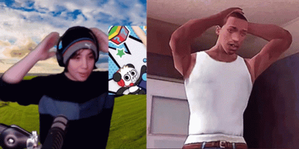 Quackity GTA San Andreas Carl Johnson Confused Animation GIF