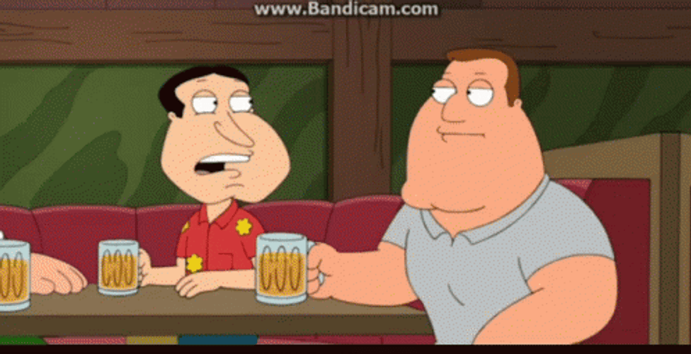 Quagmire And Joe Drinking Beer GIF