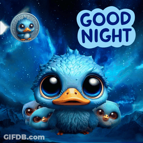 Quaker Duck Saying Good Night GIF