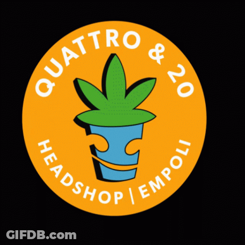 Quattro & 20 Headshop Empoli Logo With Potted Plant GIF