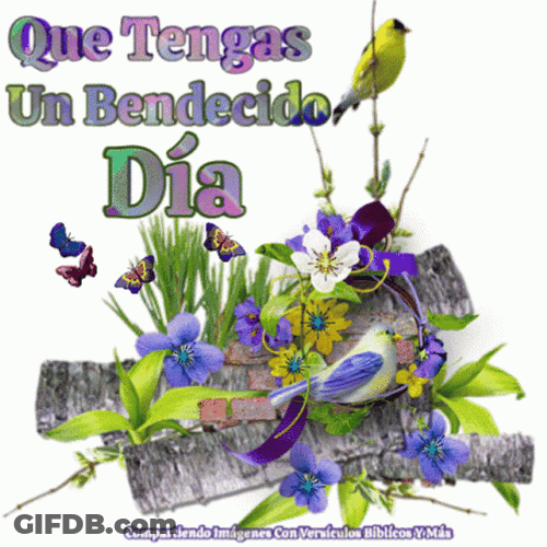 Que Tenga Bendecido Dia Purple Flowers GIF