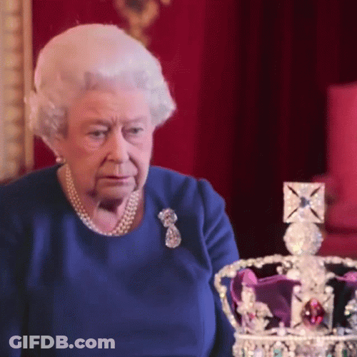 Queen Elizabeth Checker Her Crown GIF