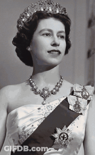 Queen Elizabeth Wearing Tiara And Necklace GIF