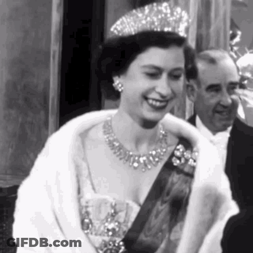 Queen Elizabeth Young Smiling Black And White GIF