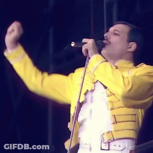 Queen Freddie Mercury Singing In Concert GIF