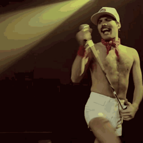 Queen Freddie Mercury White Shorts Underwear GIF