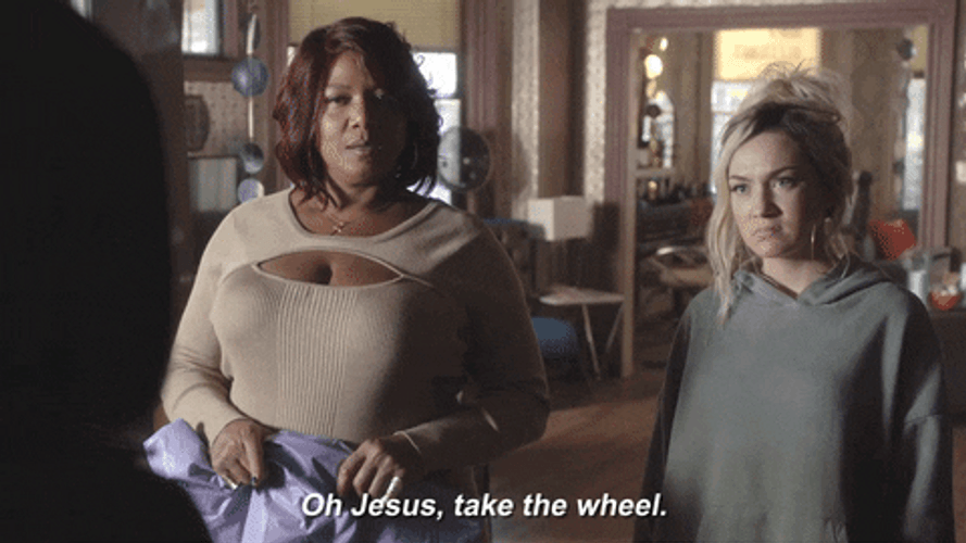Queen Latifah Jesus Take The Wheel GIF