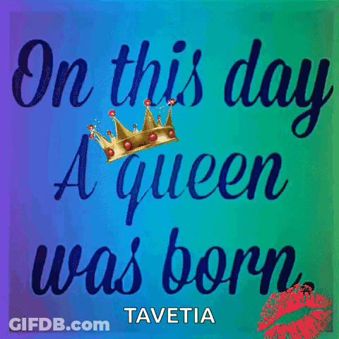 Queen With Crown On Colorful Background GIF