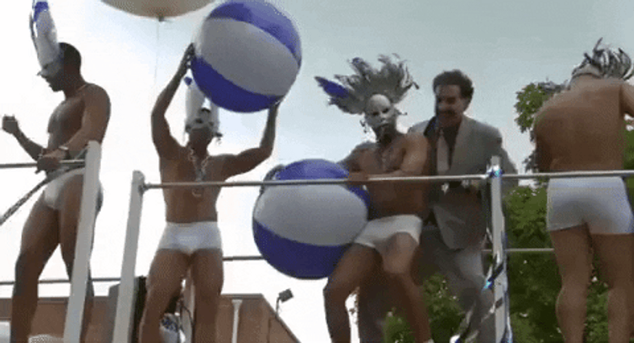 Queer Guys Beach Ball Dance GIF