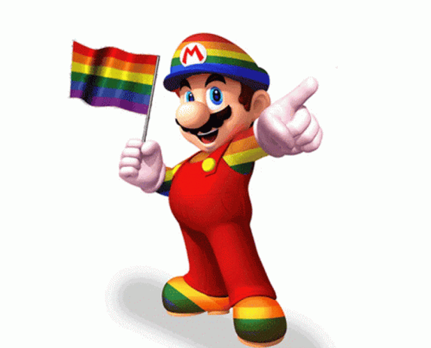 Queer Mario LGBT Flag GIF