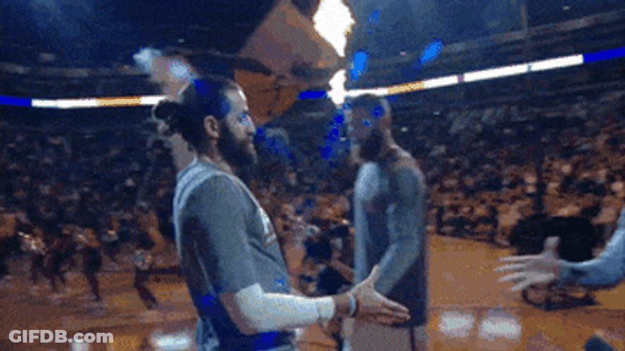 Quick Handshake In Basketball GIF