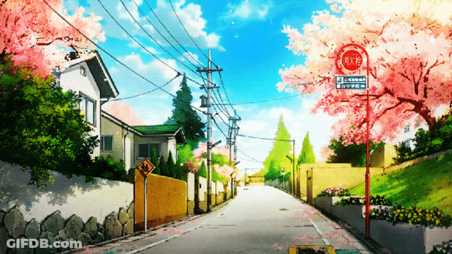 Quiet Street In Japan Anime Scenery GIF