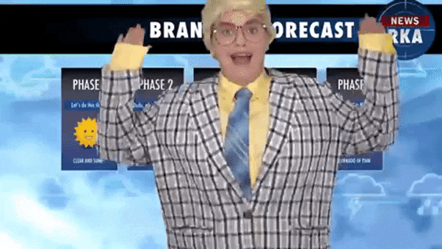 Quirky Weatherman Rachael Kay Albers Funny Hops GIF