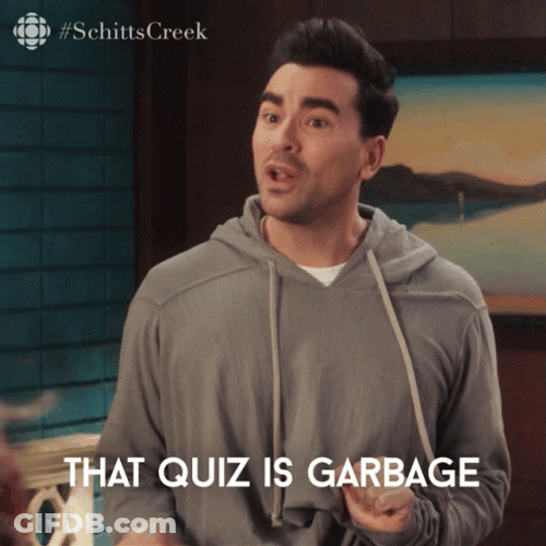 Quiz Garbage Dan Levy Schitt's Creek GIF