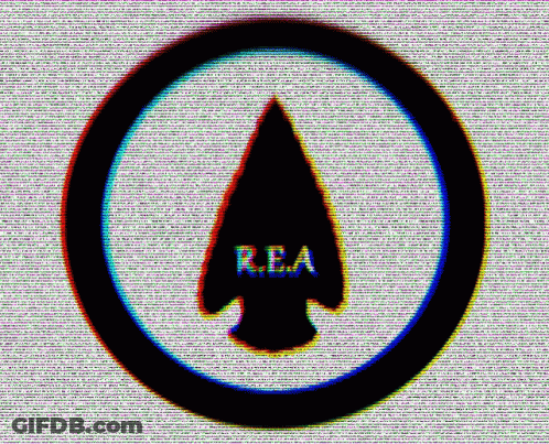 R.E.A Logo In Circle With Triangle GIF