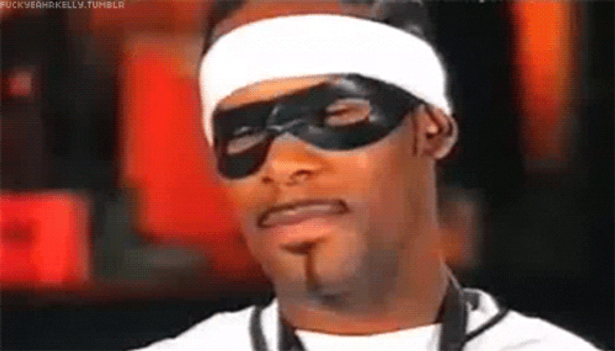 R Kelly Black Mask Interview GIF