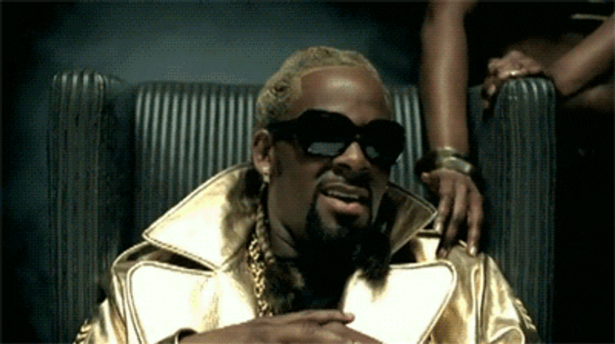 R Kelly Blonde Hair Braid Shades On GIF