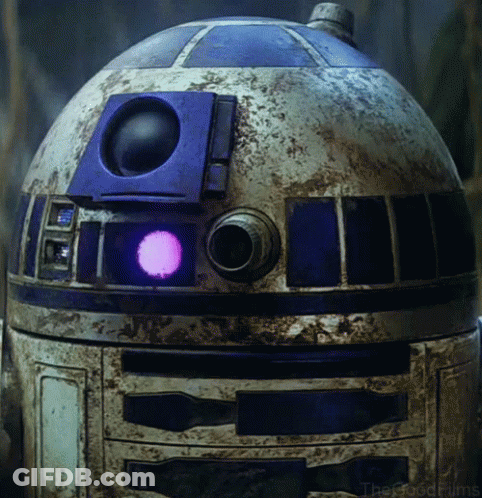 R2D2 From Star Wars With Purple Light GIF