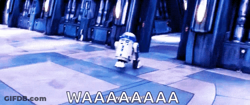 R2D2 Robot Walking With Waaaaa GIF