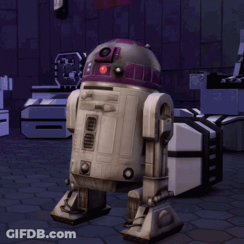 R2D2 Robot With Purple Head GIF