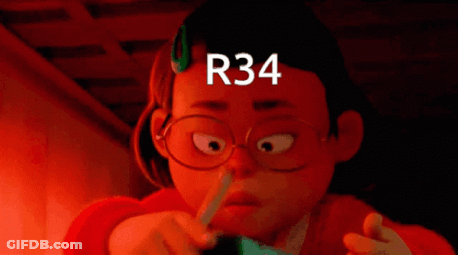 R34 Mei Lee Writing Turning Red GIF