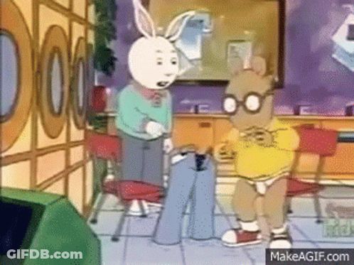 Rabbit And Bear In Diapers GIF