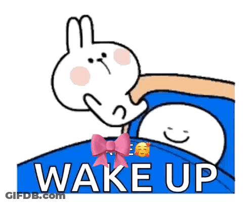 Rabbit And Moon Wake Up GIF