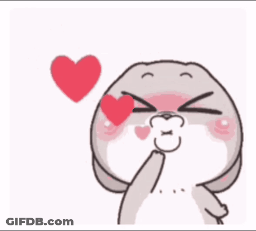 Rabbit Blowing Kiss Saying Thank You I Love You GIF