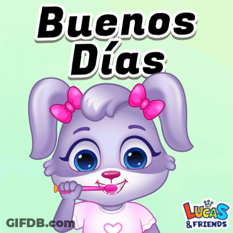 Rabbit Brushing Teeth Buenos Dias GIF