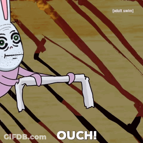 Rabbit Cartoon Ouch GIF