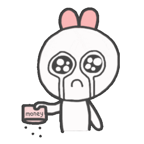 Rabbit Crying Over Money Shortage GIF