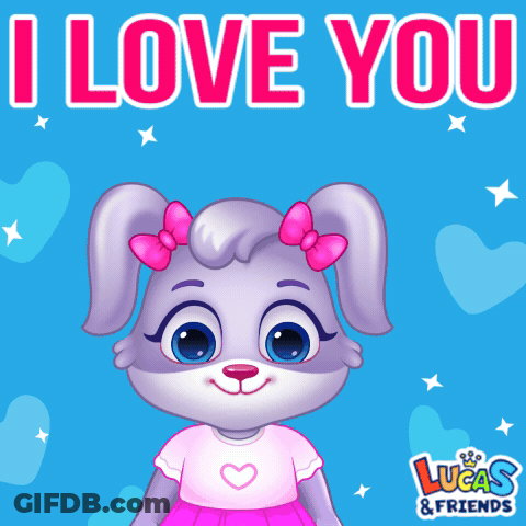 Rabbit Holding Roses Saying I Love You GIF