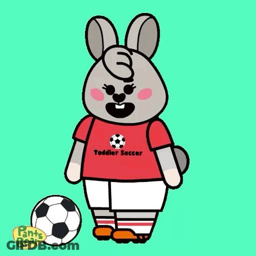 Rabbit In Red Toddler Soccer Shirt GIF