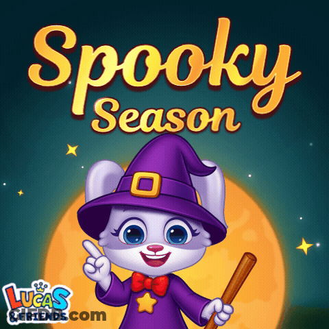 Rabbit In Witch Outfit Spooky Season Poster GIF