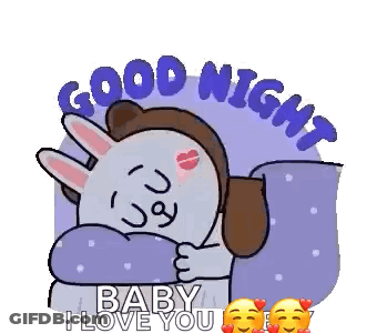 Rabbit Kissing Another Rabbit On Cheek In Bed GIF