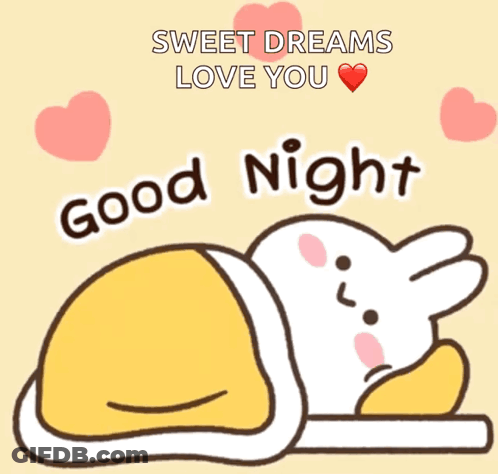 Rabbit Laying Down With Sweet Dreams Love You GIF
