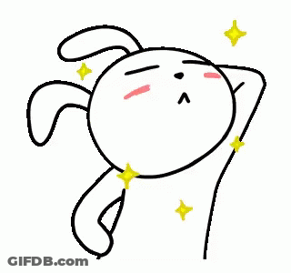 Rabbit Laying Hands Behind Head Stars Around Neck GIF