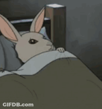 Rabbit Lying In Bed With Blanket GIF