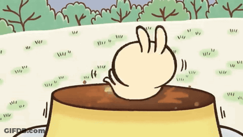 Rabbit Lying On Pudding GIF