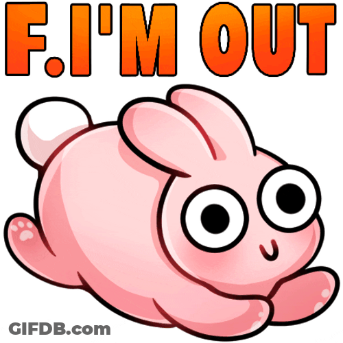 Rabbit Rolling Animation Im Out GIF