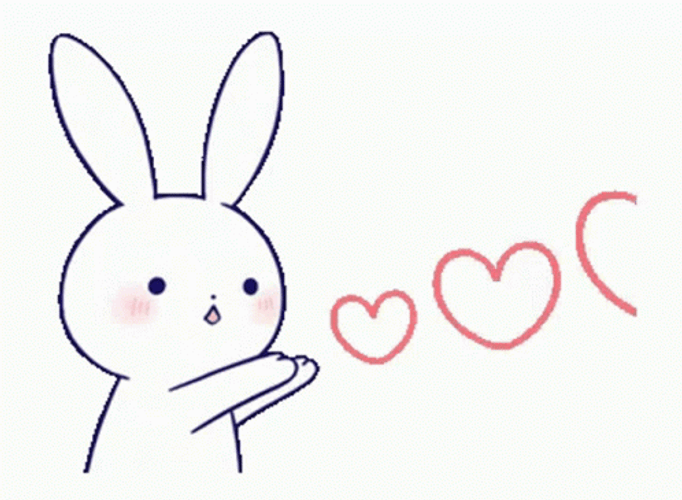 Rabbit Sending Love Heart GIF