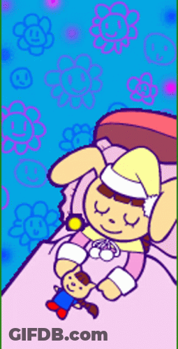 Rabbit Sleeping In Bed With Word N N N GIF
