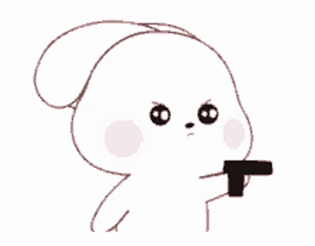 Rabbit Sticker Mad Cartoon Gun Shooting GIF