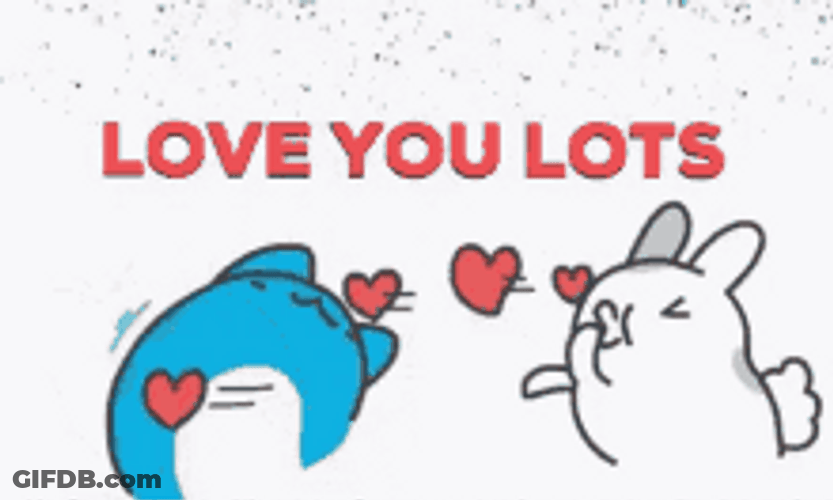 Rabbit Throwing Hearts Funny Love GIF