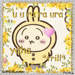 Rabbit With Flowers Saying U U Ra Ura GIF