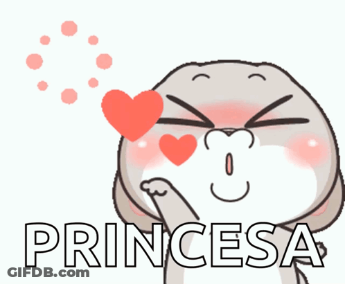 Rabbit With Hearts In Eyes Saying Princesa GIF