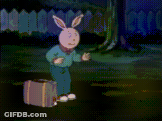 Rabbit With Suitcase And Fence GIF