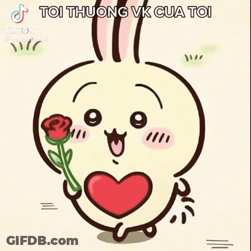 Rabbit With Text Vi Em Chang Dua Doi GIF