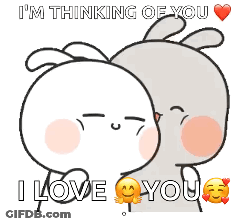 Rabbits Hugging I Love You GIF