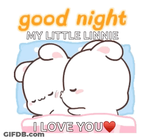 Rabbits Laying Good Night My Little Linnie I Love You GIF